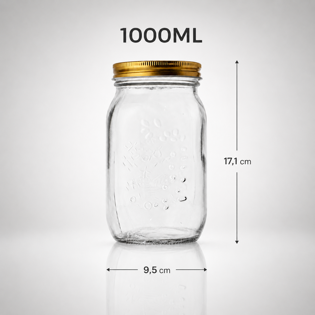 4x 1000 ml Gläser