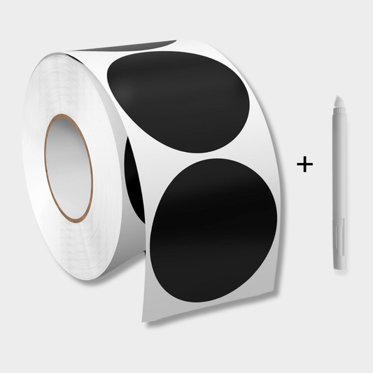 Kreidetafel-Etiketten + Gratis-Stift (400 Stück pro Rolle)
