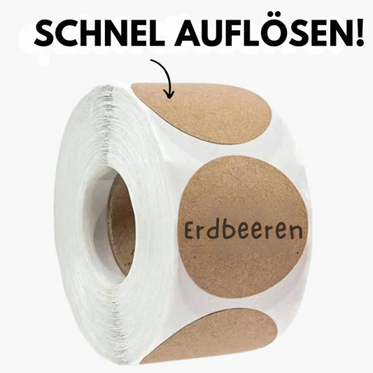 Schnell lösliche Etiketten